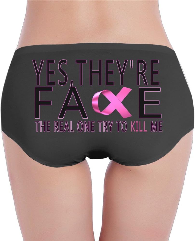 Womens They Are Fake Breast Cancer Survivor Sexy Bikini Panties