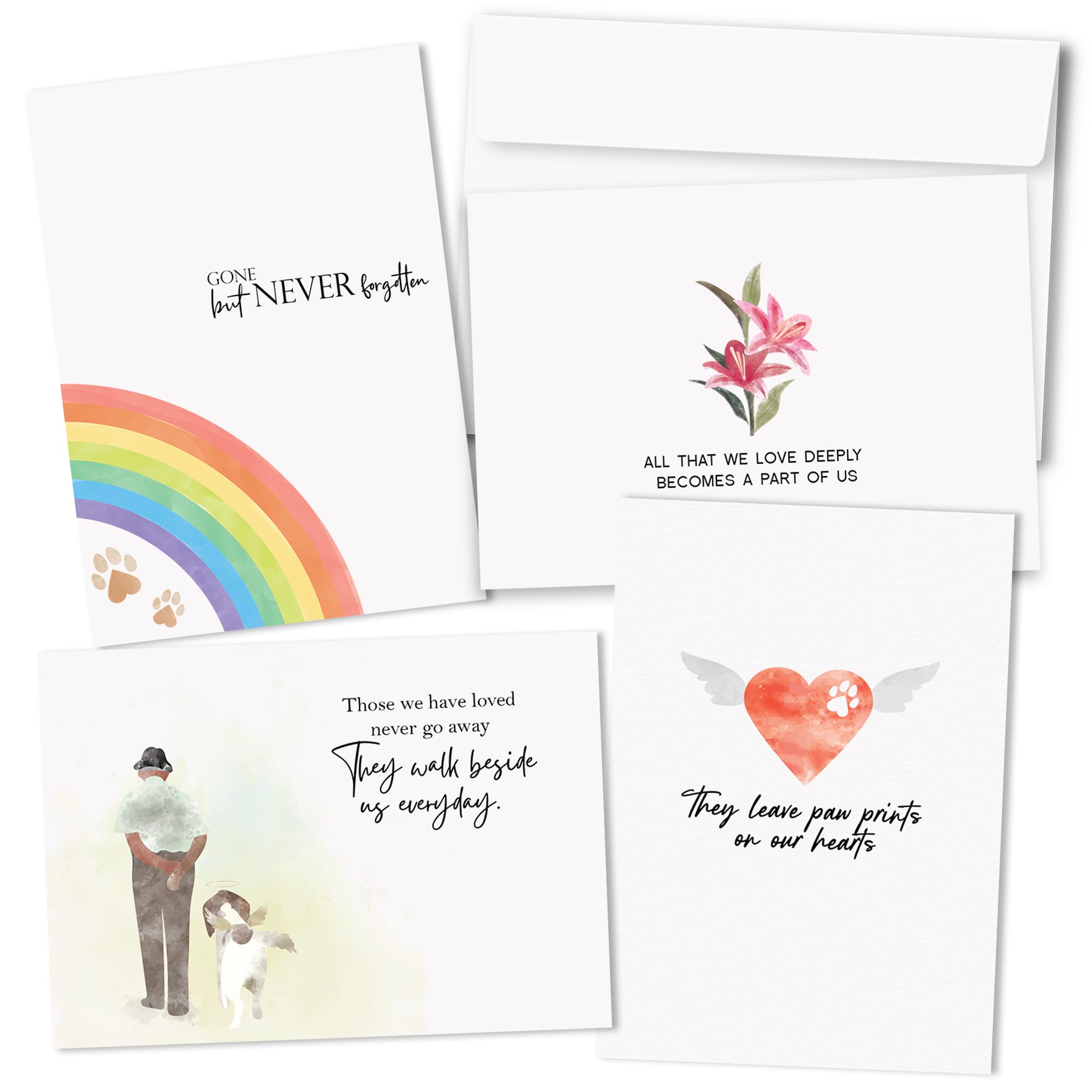 Hat Acrobat Pet Sympathy Card,Set of 24 Cats, Beloved Pets and Dog Sympathy Card with a Short Message and Spare to Send out Your Personal Condolences,Loss of Pet Sympathy Card Set with Envelopes (24)