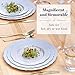 HEAVY DUTY PLASTIC PLATES SET | 10 Dinner Plates | 10 Salad Plates | 10 Dessert Plates | Elegant Plastic Dinnerware | Fine China Look | Upscale Wedding Dining (Vintage Collection - Grey)