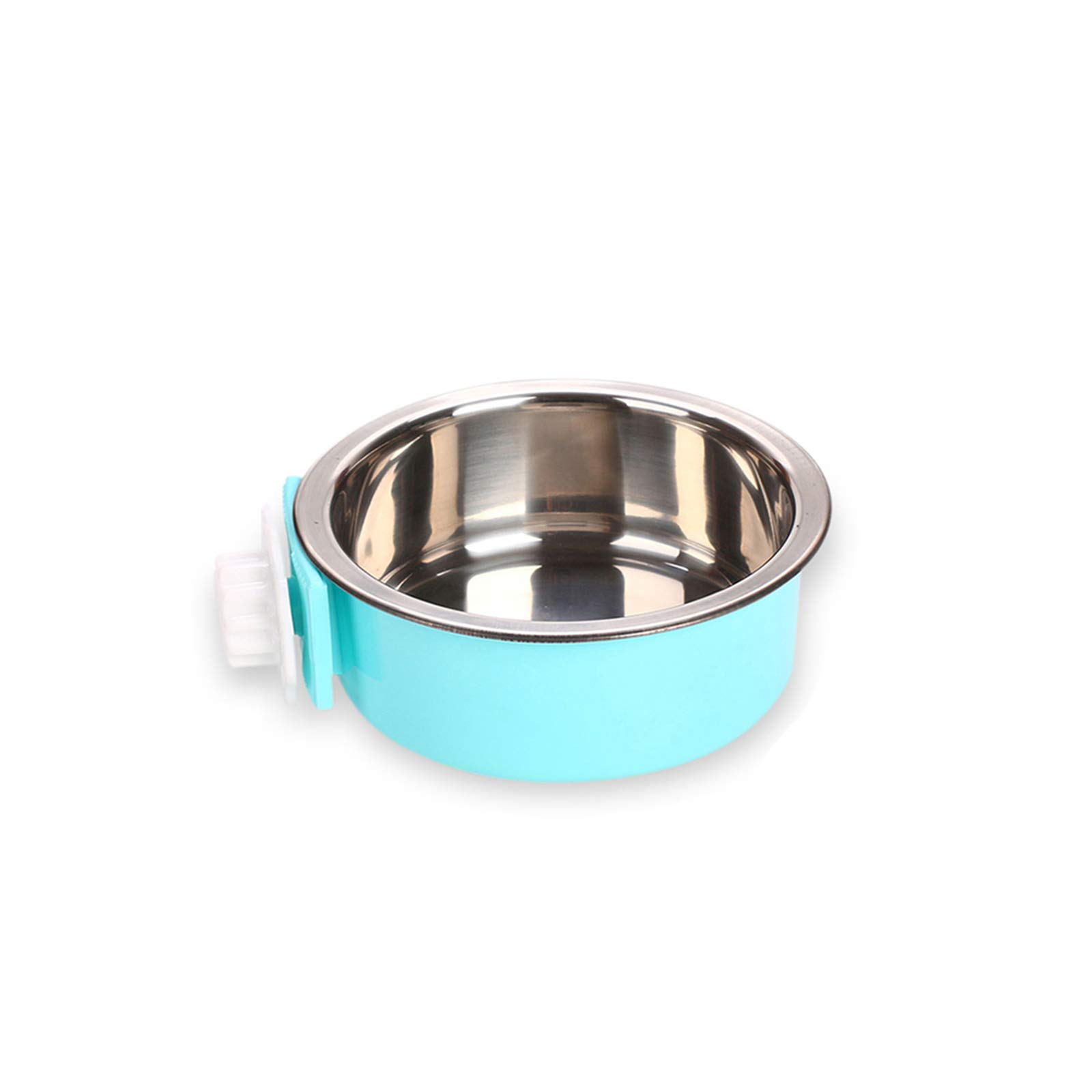 Andiker Pet Bowl 2-in-1 Removable Stainless Steel Food Bowl for Puppy/Cat, Hanging Cage Large Water Food Feeder for Dogs Cats (small, blue)
