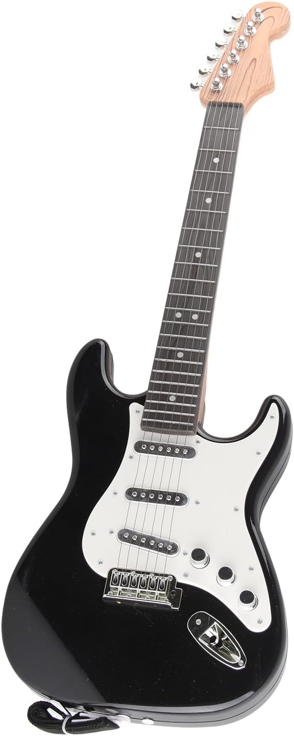 WALFRONT Kids Electric Guitar Toy, Multifunctional Mini Music Instrument with Authentic Design, Lightweight for Boys and Girls (Black)