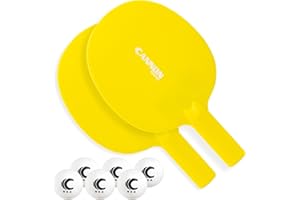 Cannon Sports Unbreakable Table Tennis Paddle Set - 2 Rackets with 6 Pack of 3-Star Table Tennis Balls – Portable Set for 2 Players
