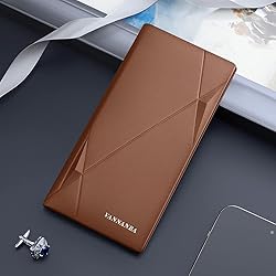 VANNANBA Checkbook Wallet RFID Blocking Leather
