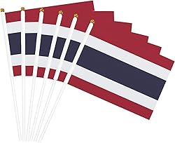 20 Pack Thailand Flags, 8.2 * 5.5 Inch Small