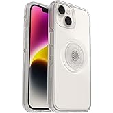 OtterBox iPhone 14 & iPhone 13 Otter + Pop Symmetry Series Clear Case - Clear, Integrated PopSockets PopGrip, Slim, Pocket-Friendly, Raised Edges Protect Camera & Screen