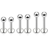Lcolyoli G23 Titanium Lip Rings 16G 18G 20G Labret Jewelry Medusa Piercing Jewelry Monroe Lip Rings Different Size Tragus Nail Conch Helix Earring Stud Bar Length 6mm 8mm 10mm