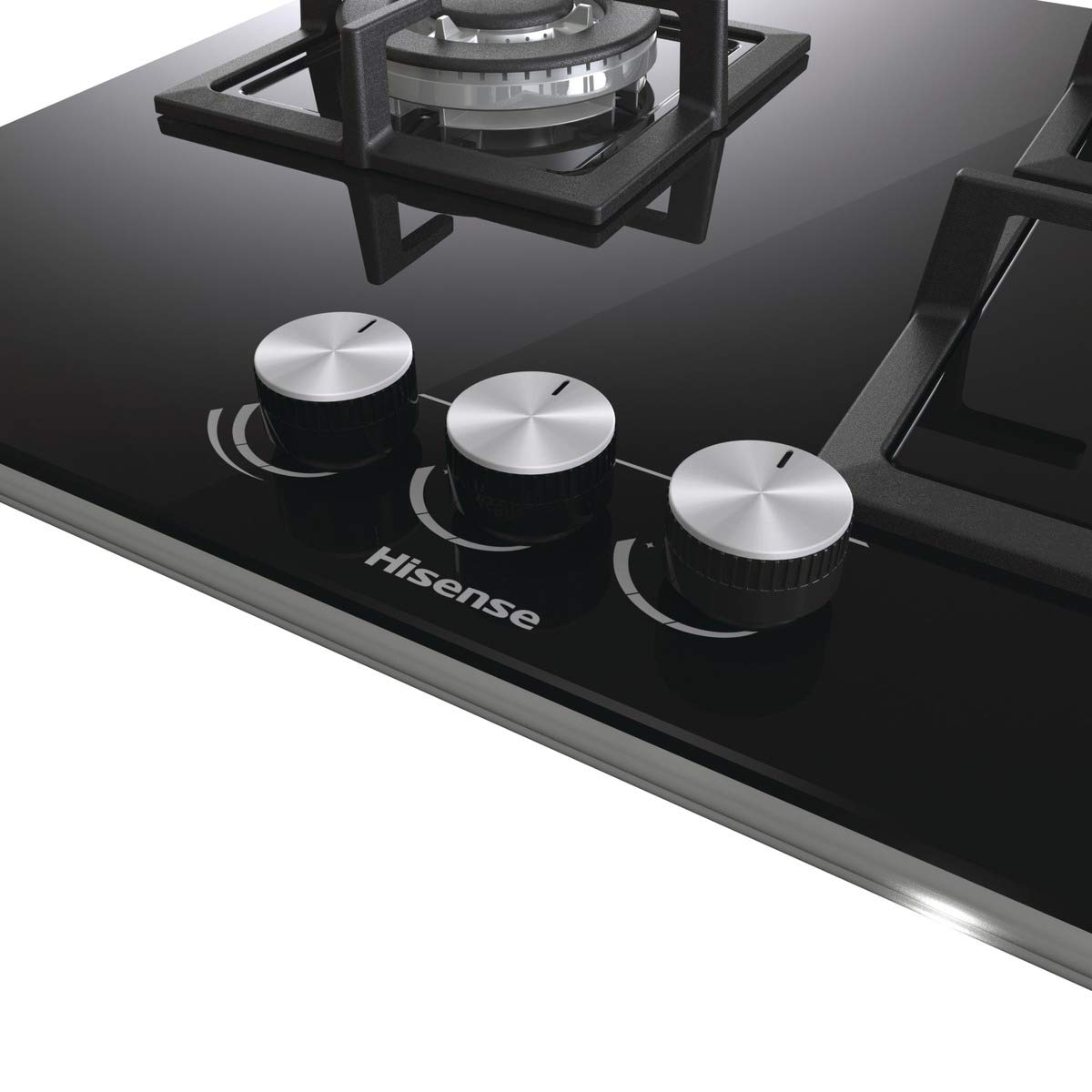 Hisense GG633B – Erdgas-Kochplatte, 3 Zonen, 60 cm, Grill aus Gusseisen und schwarzem Hartglas, automatische Zündung, in den Bedienelementen integriert, Sicherheit Gasstop, einfache Reinigung 7