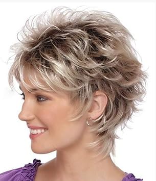 Amazon Com Short Blonde Wigs For White Women Red Brown Mixed