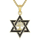 Adnix Star of David Necklace 925 Sterling Silver Star of David Pendant Animal/Tree of Life Jewish Jewelry for Men Women