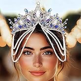 Yean Queen Crowns and Tiaras Silver Rhinestone Tiara Wedding Crystal Headband Crown for Women