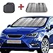 Windshield Sun Shade, Car Window Shade as Bonus by Big Hippo Keep Vehicle Cool Protect Your Car from Sun Heat & Glare Best UV Ray Visor Protector (Size: 55.16