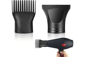 YAFIYGI 2 Pcs Universal Blow Dryer Comb Attachment Set Black Plastic Hair Concentrator Diffuser Nozzle Replacement Hair Dryer Attachments for Salon and Home Use Hair Dryer Nozzle
