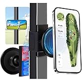 Magnetic Golf Cart Phone Holder with Strong Magnets & Safety Strap Double Protection Fit for Magsafe iPhone/Galaxy/Google Pixel, Golf Cart Phone Mount Compatible with EZGO/Club Car/Yamaha/ICON