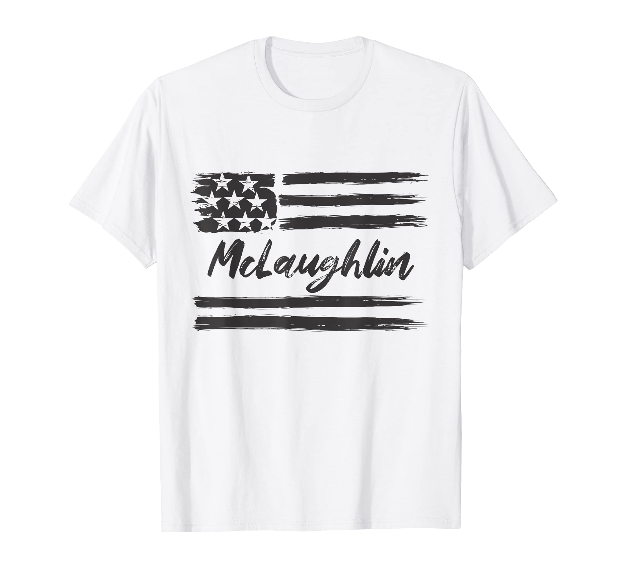 McLaughlin - Personalized Name, Stars and Stripes, USA Flag T-Shirt