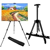 RRFTOK Easel Stand for Sign and Painting: Art Portable Adjustable Metal Tripod Easels for Display Height from 17 to 66 Inch -Canvas Stand for Table-Top/Floor Paint - Gifts for Teens Art Supplies
