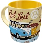 Nostalgic-Art Retro coffee mug, 11.2 oz, VW Bulli &ndash; Let's Get Lost &ndash; VW Bus Gift idea, Official License Product (OLP), ceramic cup, vintage design