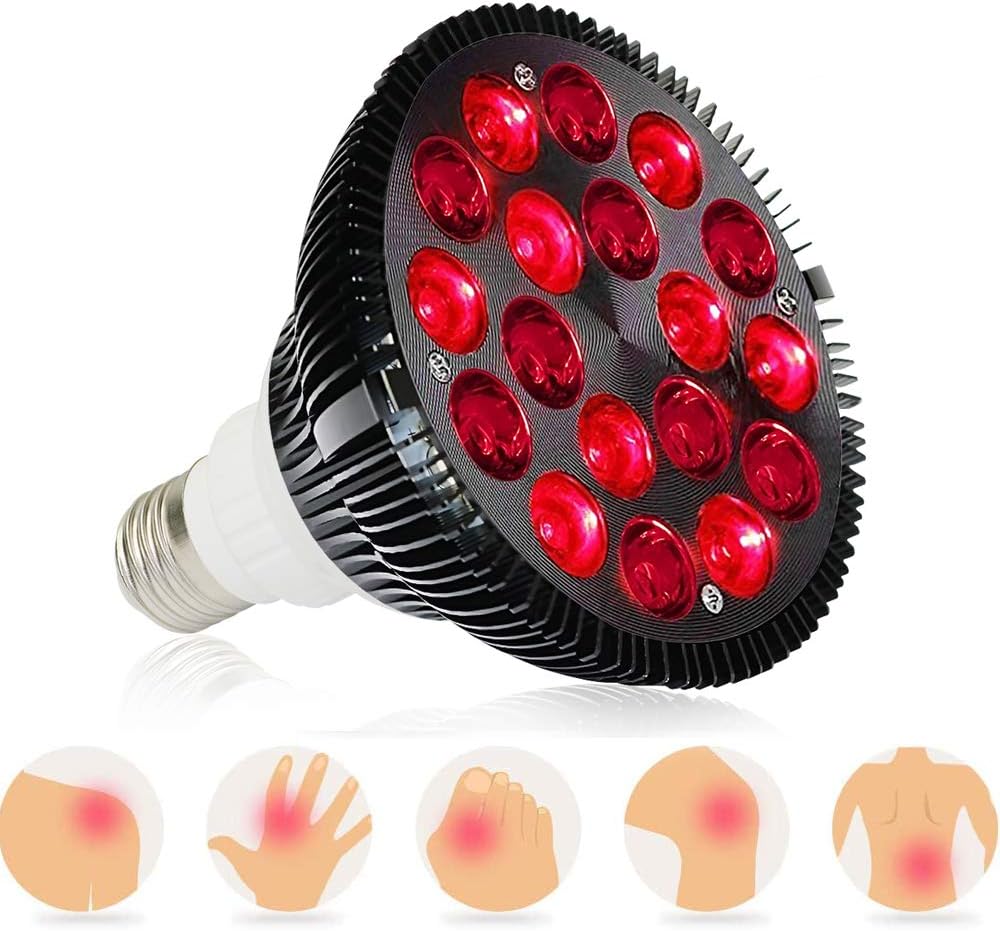 Red Light Therapy Lamp,VIETERR Infrared Light Therapy Device,36W 18 LED 660nm Red and 850nm Near Infrared Combined Red Light Bulb for Pain Relief and Skin: Health & Personal Care