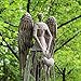 Antiqued Metal Garden Angel Statue with Heart, Indoor Outdoor Angel Yard Art Decor Lawn Patio Decorations Holiday Decor Garden Gift Idea, 32’’H (Heart)
