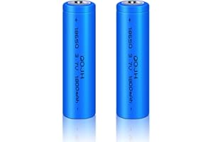 QOJH 18650 Rechargeable Battery, 2Pack 3.7v Lithium ion Battery 18650 1800mAh for Headlamp, LED Flashlight, Solar Lights, Toy, Mini Fans etc (Button Top)