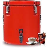 Insulated Beverage Dispenser Ice Chest Bucket,7 Gallon-Thermal Hot and Cold Drink Server Dispenser with 304 Stainless Steel Interior,Portable Cooler For Tea Coffee Water