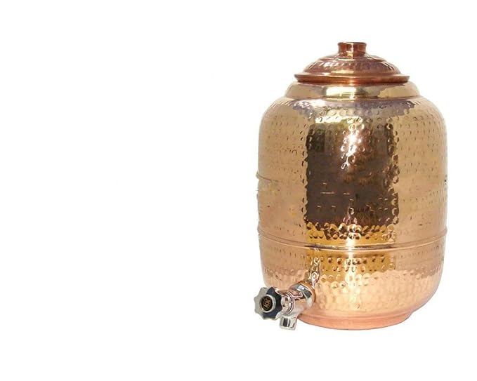 Copper Pot (Matka) 100 Pure Copper Water Pot Dispenser Matka Water Tank Water Storage Capacity