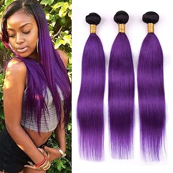 Amazon Com Tony Beauty Hair 1b Purple Dark Roots Ombre Straight