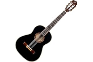 Ortega Guitars 6 String Family Series 3/4 Size Nylon Classical Guitar w/Bag, Right, Spruce Top-Black-Gloss, (R221BK-3/4)