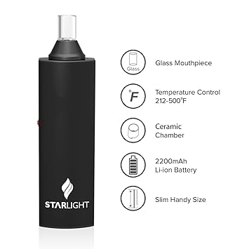 Portable Kräuter Rauchen E Zigarette Dry Herb Vaporizer Starter-Kit-Star Light II Temperatureinstellung 2200mAh Batterie mit 
