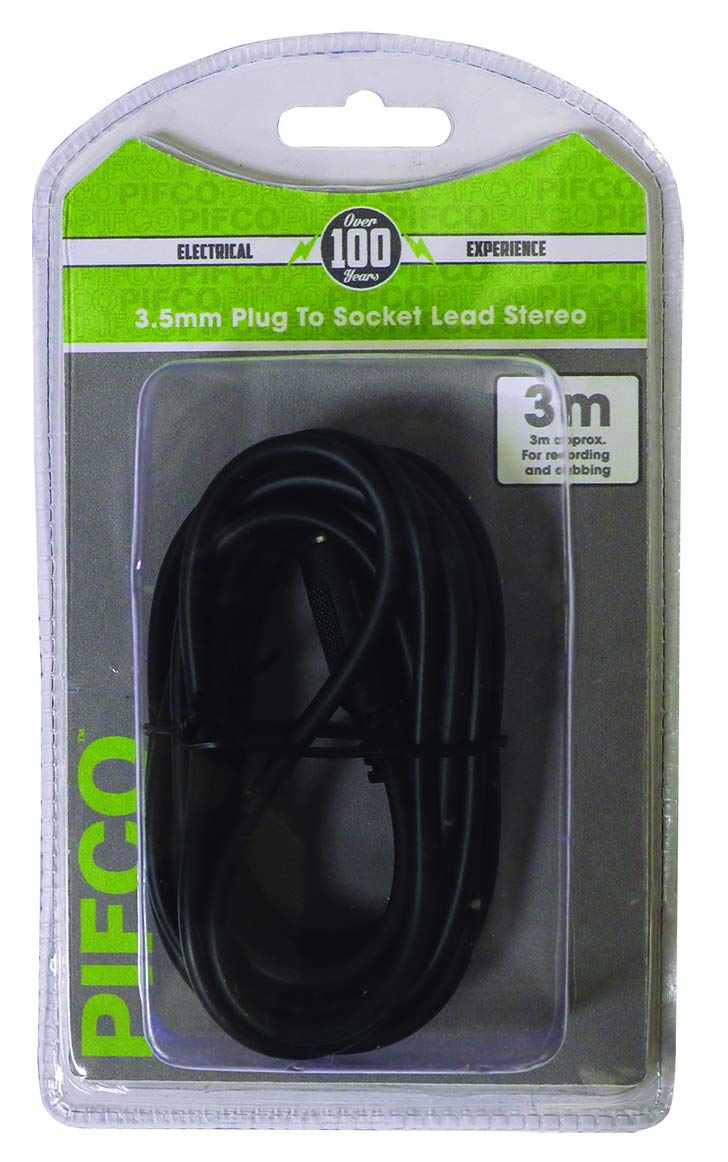 Europasonic Pifco Headphone Extension Lead 3 Metres Durable and Strong Connection no Sound Distortion