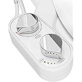 CLEAR REAR Bidet Attachment for Toilet Seat - Non-Electric, Self-Cleaning Dual Nozzle, Adjustable Water Pressure, Rear & Feminine Wash, Toilet Bidet Hygienic Bathroom Upgrade (White)