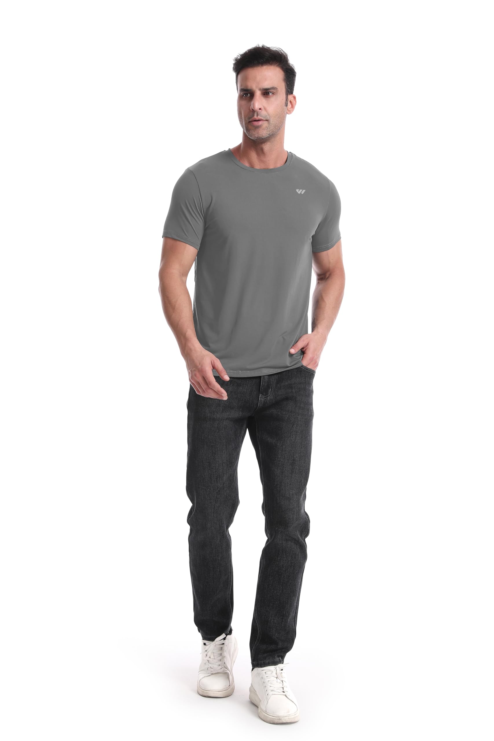 3 or 5er Pack Sport Tshirts Herren Kurzarm,Funktionsshirt Atmungsaktiv & Schnelltrocknend,Fitness Shirt für Training,Laufen,Wandern,Gym,Outdoor-Sport Rot-Rosa-Grau-GrauBlau-Grün M 2