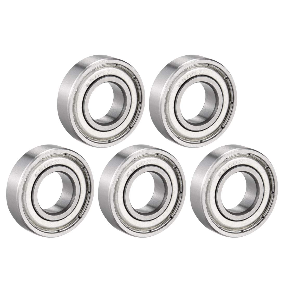 sourcing map Deep Groove Ball Bearing Double Shield 10mm x 22mm x 6mm Chrome Steel Bearings 5pcs