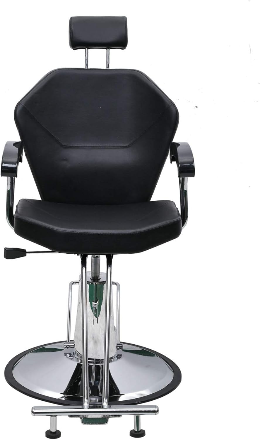Salon Style 360 Degrees Rolling Swivel Hydraulic Reclining Beauty Spa Styling Chair with Movable Headrest New All Purpose Professional Salon Chair Black: Kitchen & Dining