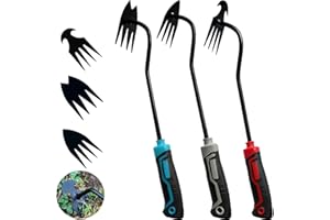YDKOJGW 3 pcs Weed Puller Tool Garden Weed Pulling Tool, 2025 New Garden Weed Puller Tools Hand Weeder Tool with Rubber Handle, 4 Teethes Dual Purpose Manual Weeders Tool Weed Pulling Tool for Garden