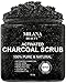 Activated Charcoal Scrub 10 oz. - For Deep Cleansing & Exfoliation - Pore Minimizer & Reduces Wrinkles, Acne Scars, Blackhead Remover & Anti Cellulite Treatment - Great Body Scrub & Facial Cleanser