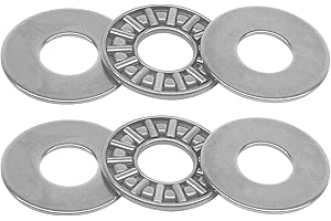 COCICA 2 Sets AXK1024 Thrust Needle Roller Bearings with 4 Washers, 10mm ID, 24mm OD 2mm Thk, Small Bearings for Telescope Mount Lathe Tool Post Rotating Smooth