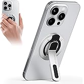 TODI for MagSafe Phone Grip Stand, 3-in-1 Magnetic Finger Ring Holder with Double-Sided Magnet, Fidget Toy Design, Magnetic Phone Stand for iPhone 16/15/14/13/12 Series (White)