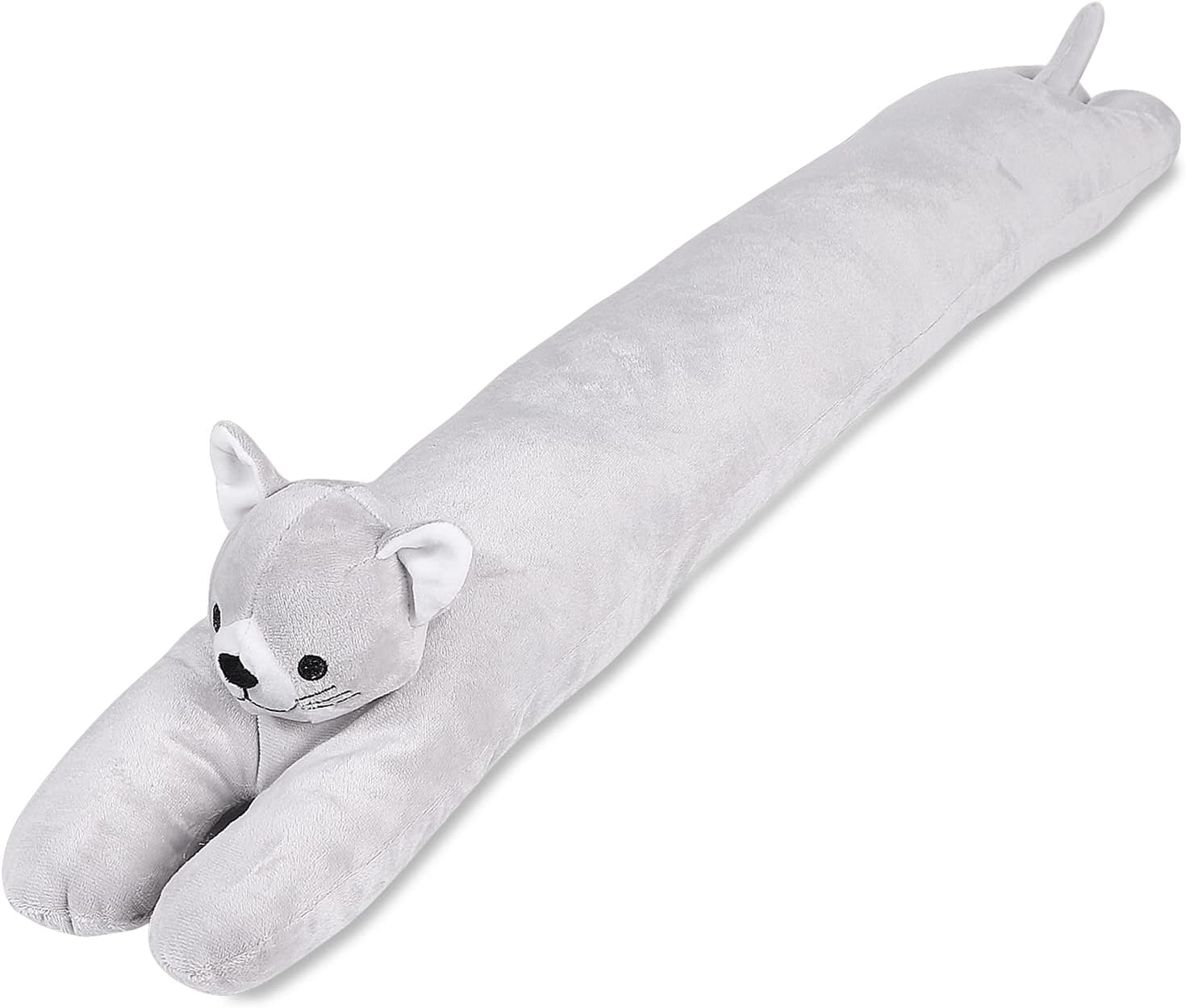 Draft Stoppers - SANFERGE Kitty Cat Door Draft Stopper for Bottom of Door, Heavy Duty 3LB 34 Inch Decorative Fabric Under Door Draft Blocker, Weighted Window Draft Guard Sound Proof Save Energy Reduce Noise Air, Gray