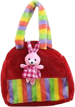 Tickles Red Beautiful Rabbit School Colorful Hand Purse Stuffed Soft Plush Toy 4 litres