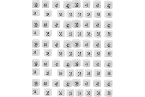 Healifty 180pcs White Plastic Pants Hanger Size Markers Tags with 9 Sizes 34-42 for Clothing Store and Closet