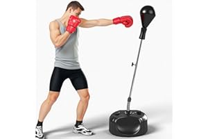 SFEOOT Punching Bag with Stand, Boxing Bag for Teens & Adults -Improves Speed, Reflexes and Endurance - Height Adjustable for Training, Boxing Equipment, Stress Relief and Fitness Speed Bag