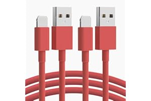 2Pack 10ft Phone Charger Lig-ning Cable Fast Charging High Speed USB Compatible Phone 14/13/12/11 Pro Max/XS MAX/XR/XS (Red)