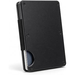 Yvonmmee RFID Blocking Wallet for Men, Slim Metal Minimalist Wallet, Aluminum Alloy Credit Card Holder, Carbon Fiber Style Fr