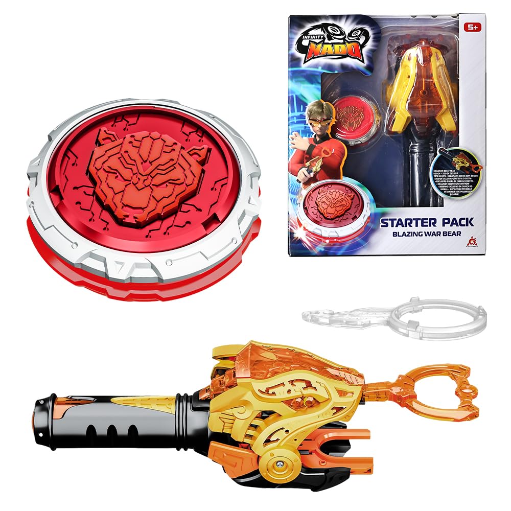 Infinity Nado Battling Tops Burst Toy for Boys Grils Age 5+, Including String Launcher and Spin Battling Top Toy - Fire-Breathing Tiger