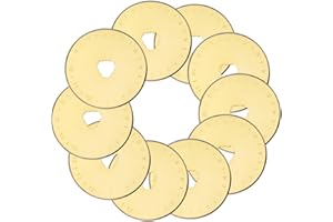 Eyech 10Pcs Titanium Coated 45mm Rotary Cutter Blades, SKS-7 Steel Rotary Cutter Replacement Blades, Quilting Rotary Cutter B