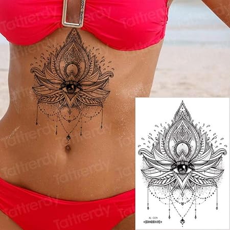 Handaxian 3pcstattoo Autocollant Femme Poitrine Arabe