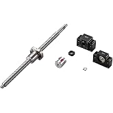 TEN-HIGH Ball Screw CNC Parts SFU2005 NSC, 1pcs Ball Screw + 1pcs Nut + 1pcs BK/BF15 End Support Units + 1pcs Coupler + End Machining, Diameter 20mm Lead 5mm Length 600mm