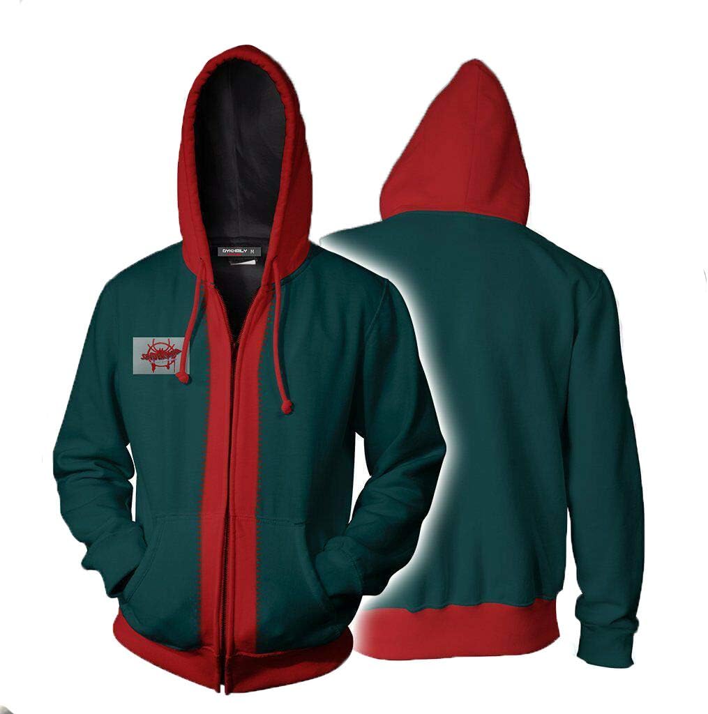 Spiderman Anime Hoodies Hooded Sweatshirts Unisex Jumper Miles Morales Into The Spider-Verse Cosplay Pullover Coat Adult Costume