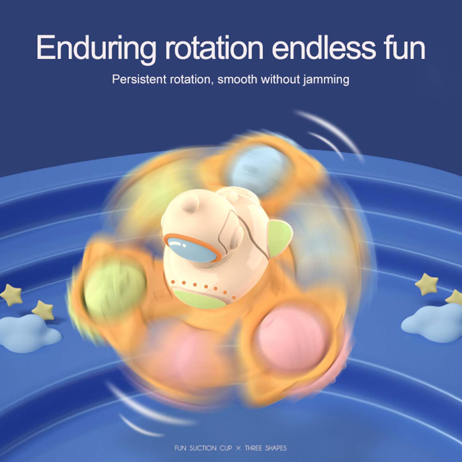 3PCS Suction Cup Spinner Toy - Sensory & Fidget Bath Toys for 2-3 Year Olds, Boys & Girls - Ideal Gift for Toddlers, Spinning Tops.