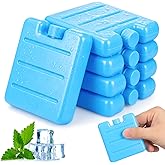 Kisangel 8 Pack Small Ice Packs Reusable Ice Blocks for Lunch Box Coolers | Fast freeze technology, leakproof resin construction, steady cold retention, ideal for camping and beach trips